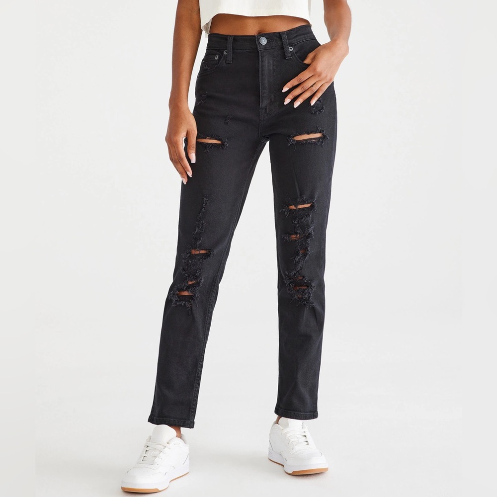 Aeropostale High-rise Stretch Ripped Mom Jean